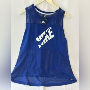 AV9 Nike Prep 2 Blue Perforated Mesh Tank Womens Large NWT